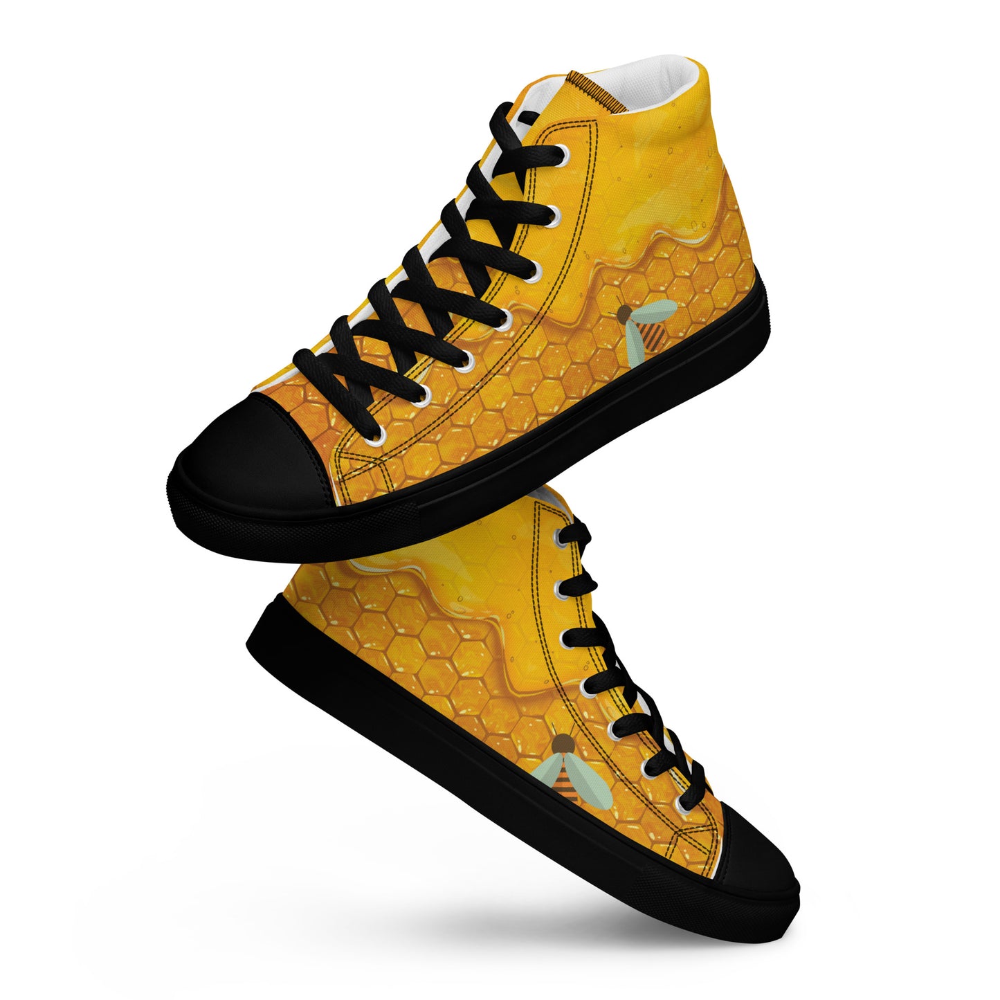 Honey Plus Co | Honey Bee Men’s High Top Canvas Shoes Style 1