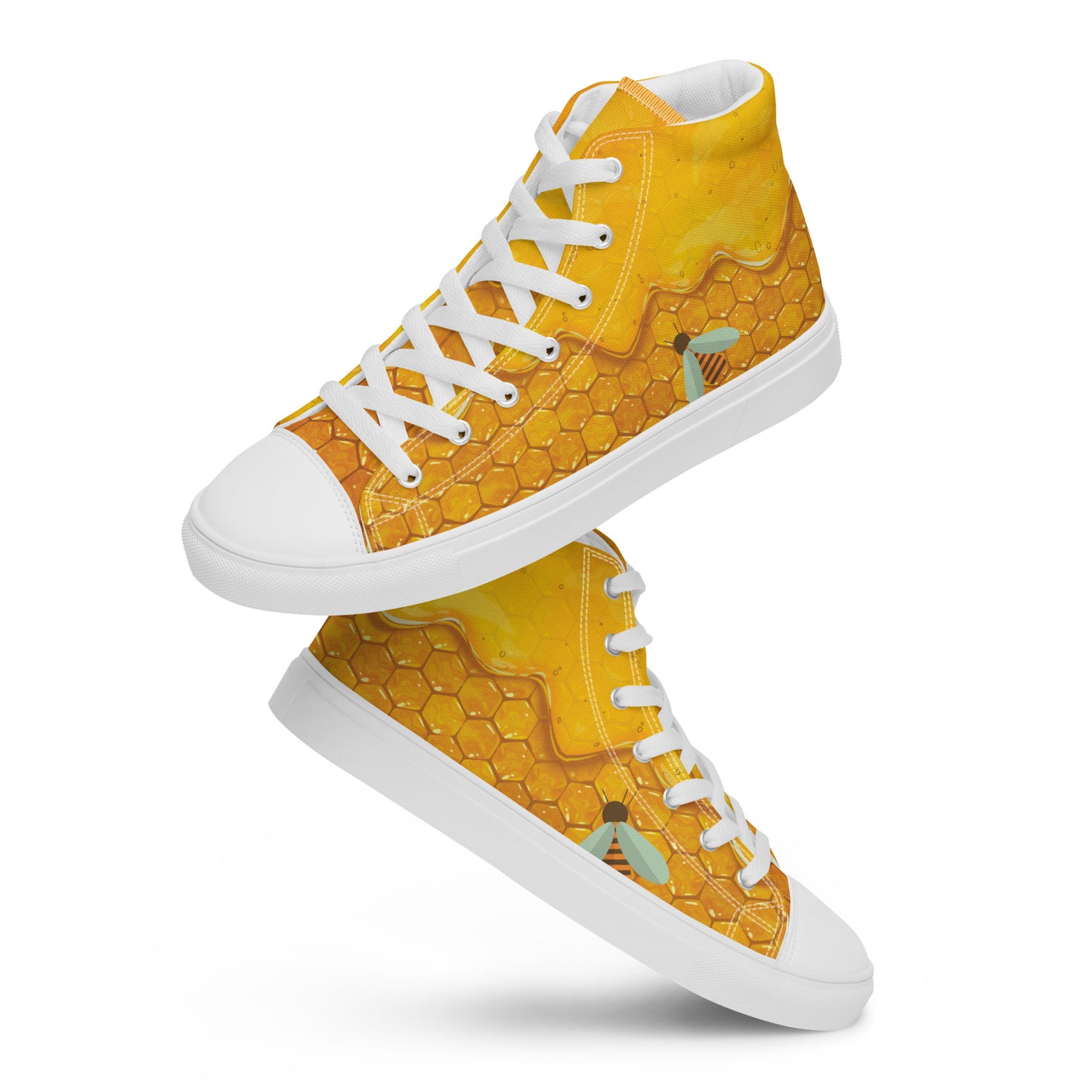 Honey Plus Co | Honey Bee Men’s High Top Canvas Shoes Style 1
