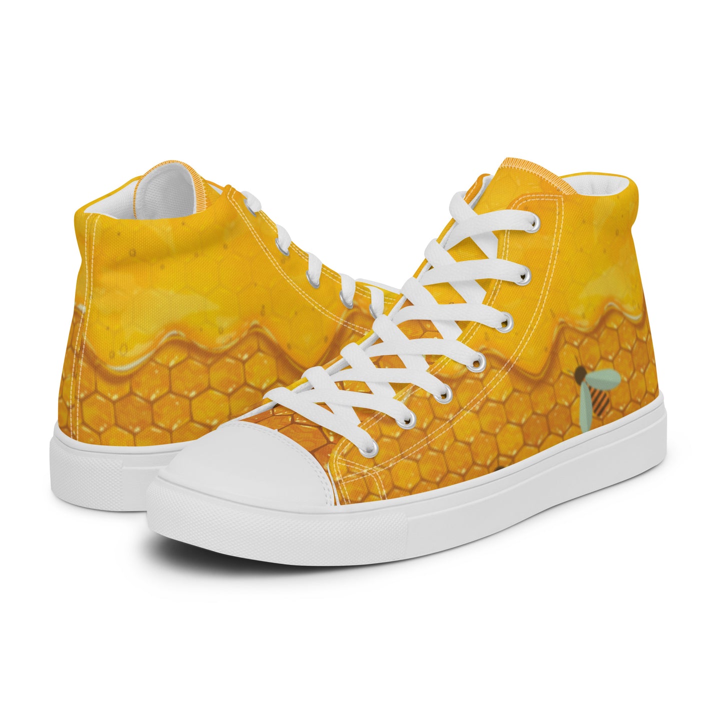 Honey Plus Co | Honey Bee Women’s High Top Canvas Shoes Style 1